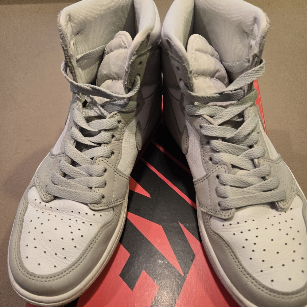 Nike Air Jordan High-Top White and Sage Green Sneakers